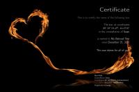 Certificate with burning heart
